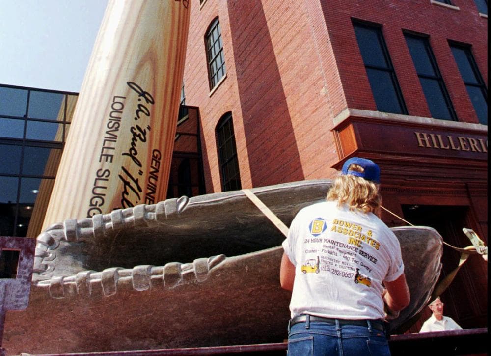 This bat, located outside the Louisville Slugger Museum and Factory, was the inspiration for Rushin's title. (Tony Gutierrez/AP)