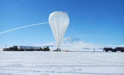 A NASA scientific balloon awaits launch in McMurdo, Antarctica, in a picture taken in December 2011. (NASA Goddard Space Flight Center)