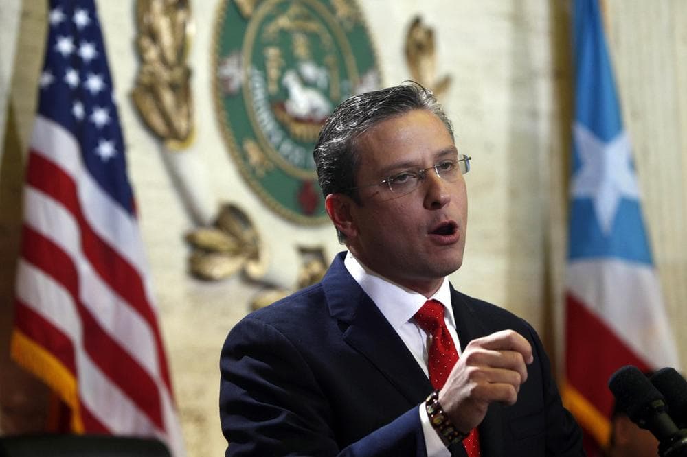 Puerto Rico Gov. Alejandro Garcia Padilla speaks during a state of the commonwealth address at the Capitol building in San Juan, Puerto Rico in April, 2013. (AP/Ricardo Arduengo)