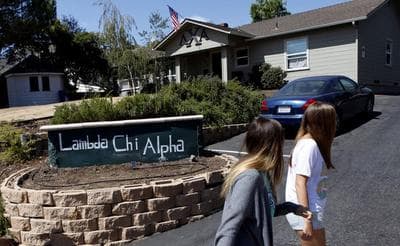 The Lambda Chi Alpha fraternity house stands near the campus of California Polytechnic State University in San Luis Obispo, California. (Patrick T. Fallon/Bloomberg)