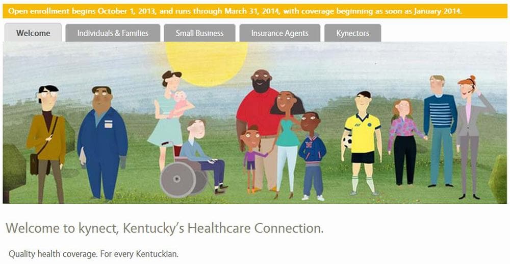 Screenshot from Kentucky's health exchange website, kyenroll.ky.gov