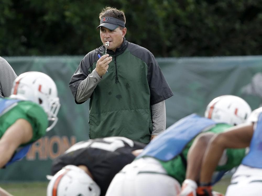 Head coach Al Golden and the University fo Miami football team will lost nine scholarships in the penalties from the Nevin Shapiro scandal. (Wilfredo Lee/AP)