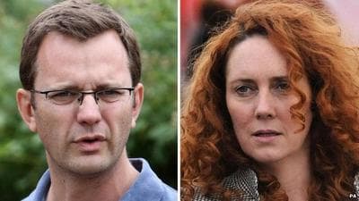 The trial of Andy Coulson and Rebekah Brooks, two former editors at the News of the World newspaper, begin Monday, Oct. 28. 2013. (BBC)