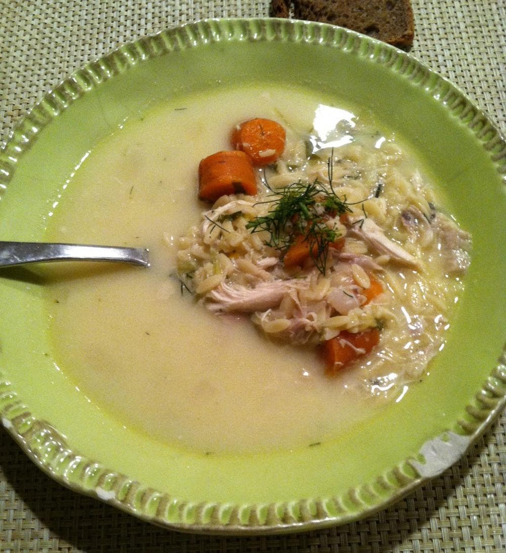 Greek-Style Turkey-Lemon-Rice Soup “Avgolemono” (Kathy Gunst/Here &amp; Now) 