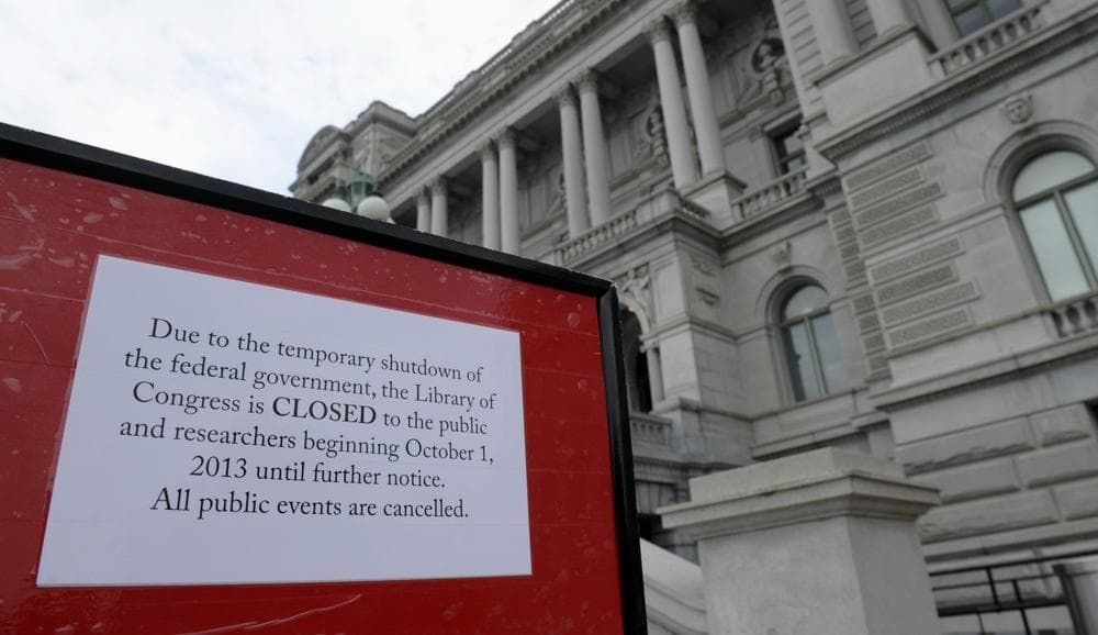 A sign outside the Library of Congress in Washington, Tuesday, Oct. 1, 2013. (AP/Susan Walsh)