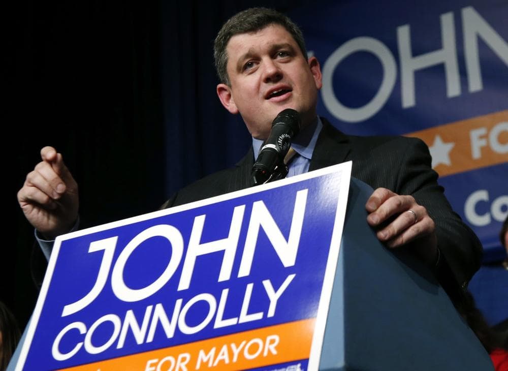 Just a few days left on the campaign trail for mayoral candidate John Connolly. (Elise Amendola/AP)
