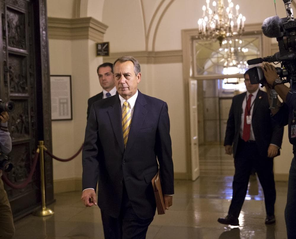 Speaker Boehner, R-Ohio, arrives at the Capitol, Wednesday, Oct. 9, 2013. (J. Scott Applewhite/AP)