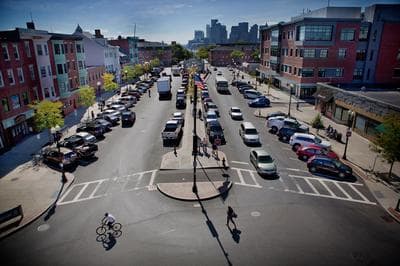 A view of Maverick Square in East Boston (Jesse Costa/WBUR)