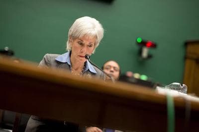 Health and Human Services Secretary Kathleen Sebelius pauses while testifying on Capitol Hill in Washington, Wednesday, Oct. 30, 2013, before the House Energy and Commerce Committee hearing on the difficulties plaguing the implementation of the Affordable Care Act. (AP)