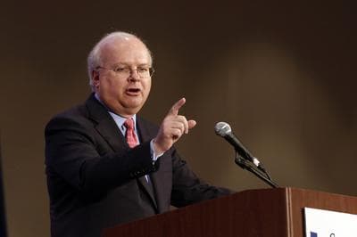 Republican strategist Karl Rove gestures while at a luncheon at the California Republican Party convention, in Sacramento, Calif., Saturday, March 2, 2013.  (AP)