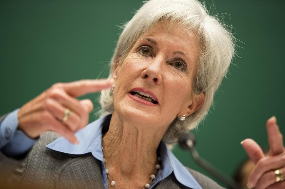 Health and Human Services Secretary Kathleen Sebelius testifies on Capitol Hill Wednesday before the House Energy and Commerce Committee hearing on the difficulties plaguing the implementation of the Affordable Care Act. (Evan Vucci/AP)