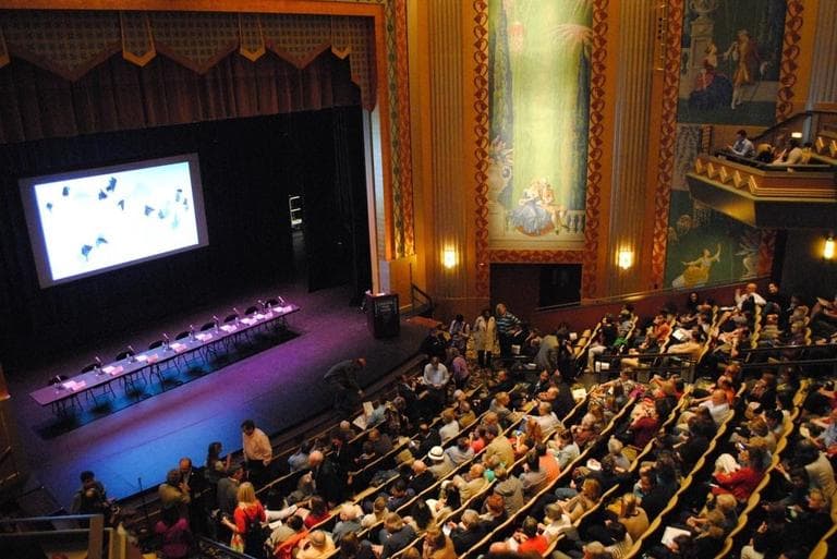 A packed Paramount Theatre for the Sept. 9 Create the Vote mayoral forum. (Kat Waterman)