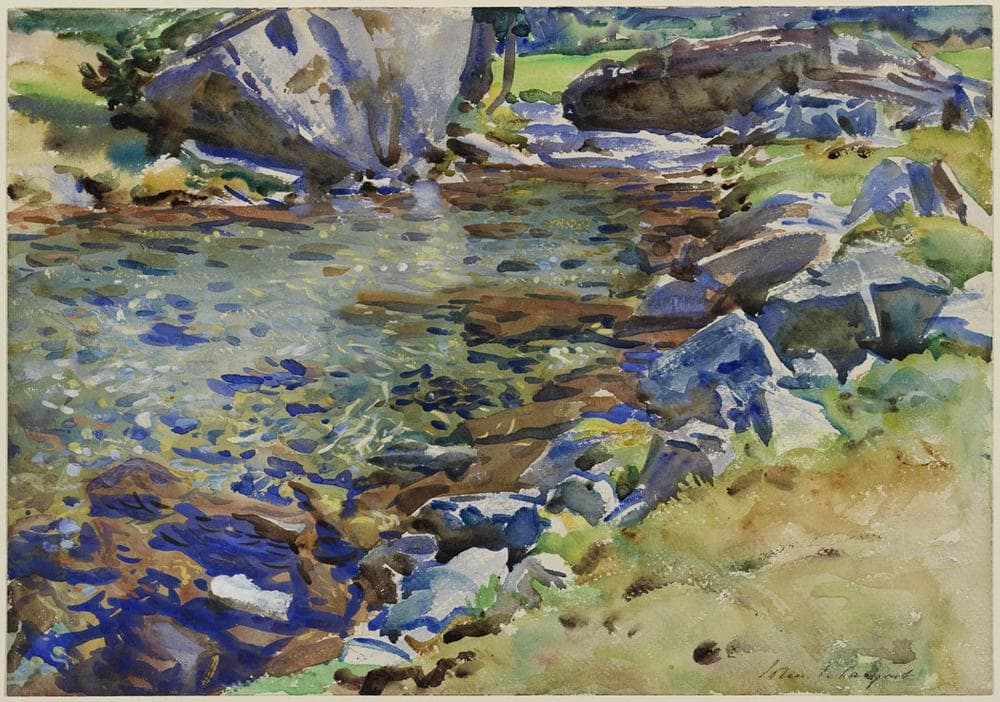 John Singer Sargent's watercolor &quot;Brook among Rocks,&quot; circa 1900 to 1920. (Courtesy Museum of Fine Arts, Boston)