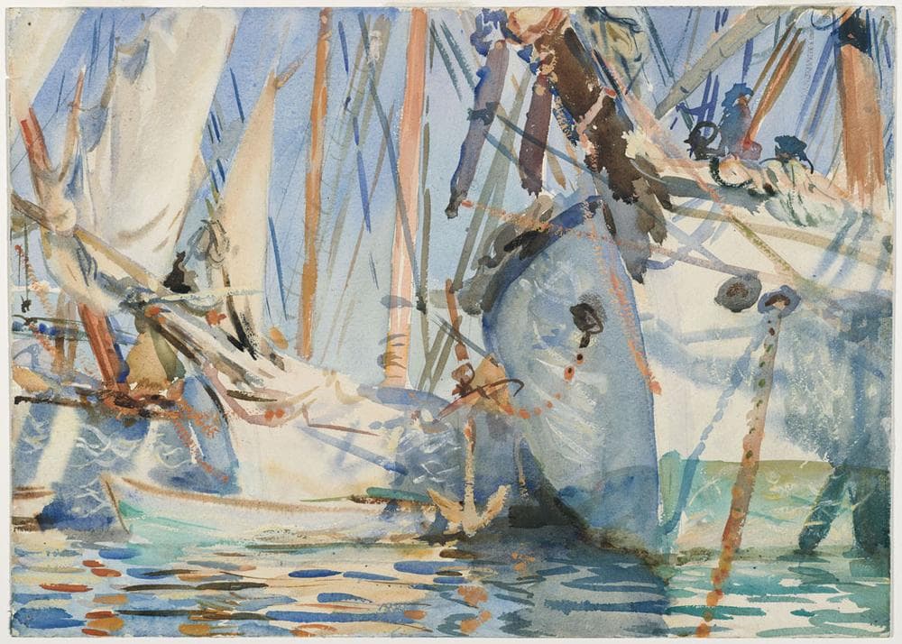 John Singer Sargent's watercolor &quot;White Ships,&quot; circa 1908. (Courtesy Museum of Fine Arts, Boston)
