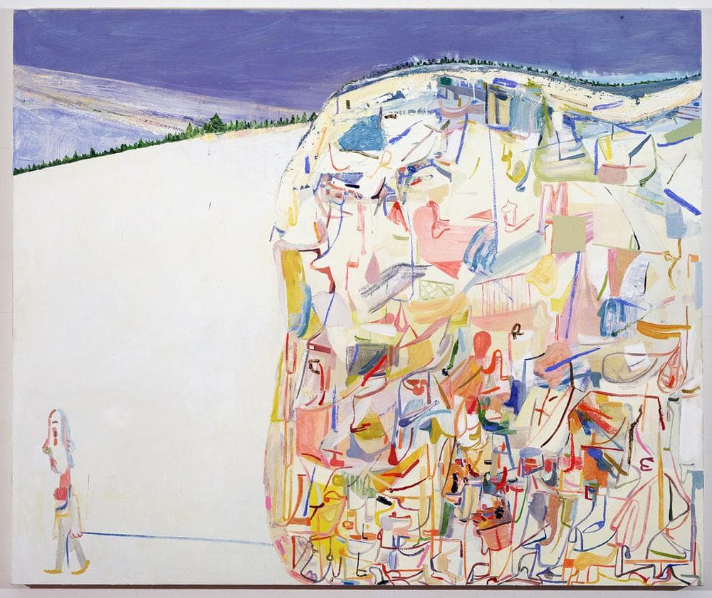 Amy Sillman's 2003 oil painting &quot;Me &amp; Ugly Mountain.&quot; (John Berens/ICA)