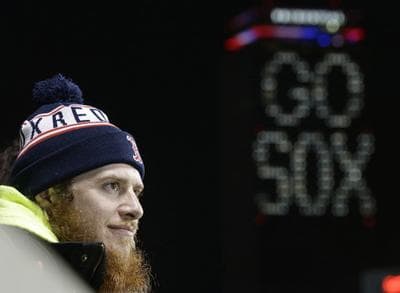 Nick Smith waits for the start of Game 6 of baseball's World Series between the Boston Red Sox and the St. Louis Cardinals Wednesday, Oct. 30, 2013, in Boston. (Charlie Riedel/AP)