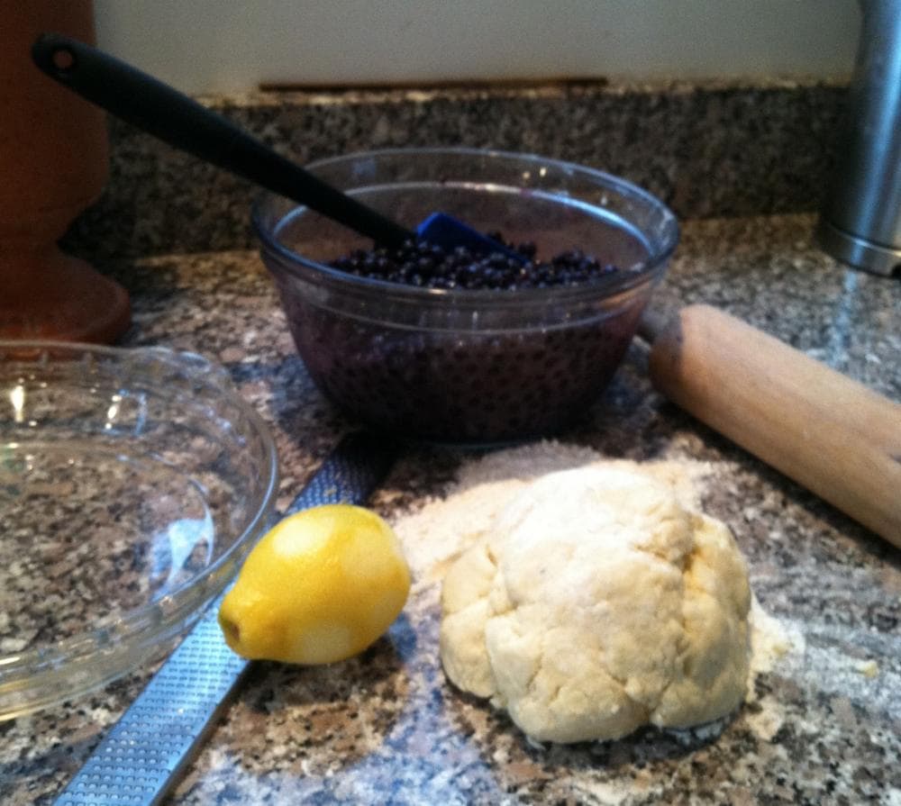 Blueberry-Lemon Pie ingredients (Kathy Gunst/Here &amp; Now)