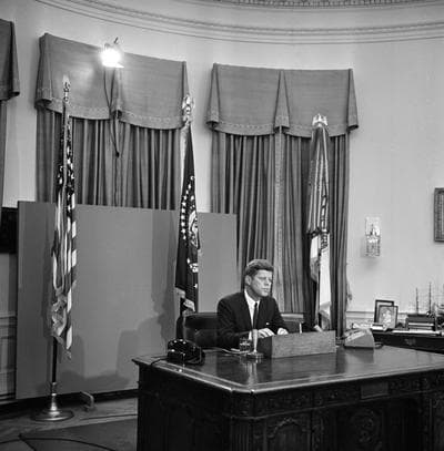 President Kennedy as he starts his radio-television address to the nation on civil rights, June 11, 1963 in Washington. (Charles Gorry/AP)