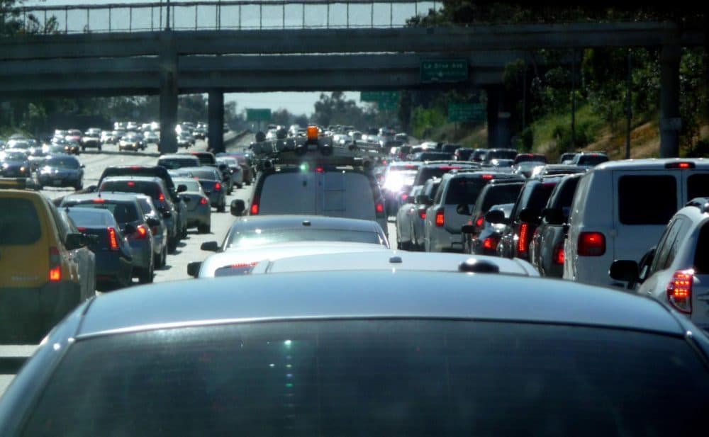 Bumper-to-bumper traffic heading toward Los Angeles International Airport. (Pranav Bhatt/Flickr)