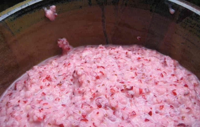Mama Stamberg's Cranberry Relish is delicious over latkes. (Selena N.B.H./Flickr)