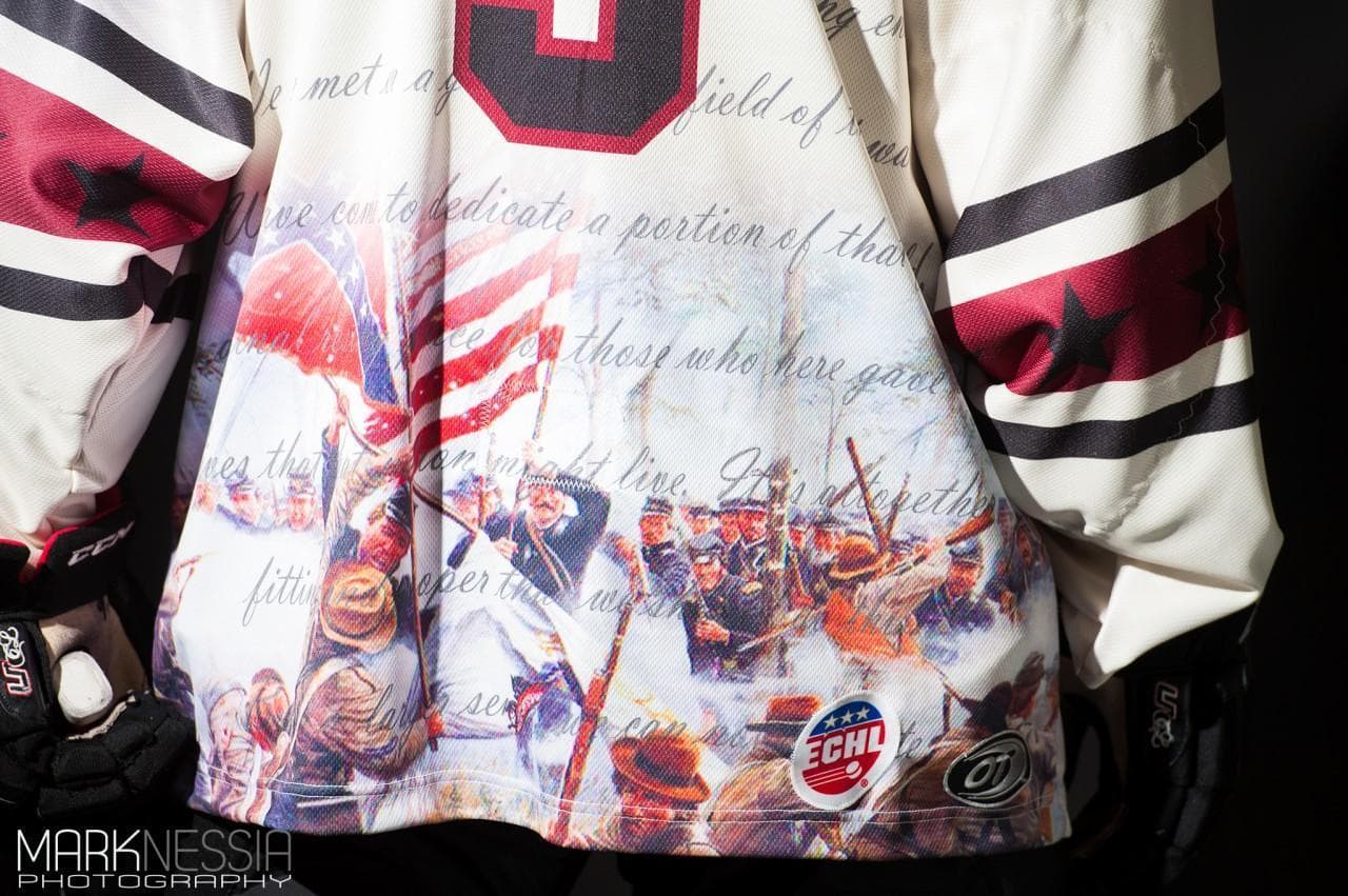 Detailing on the back of the Gettysburg commemorative jersey. (Courtesy: Mark Nessia Photography)