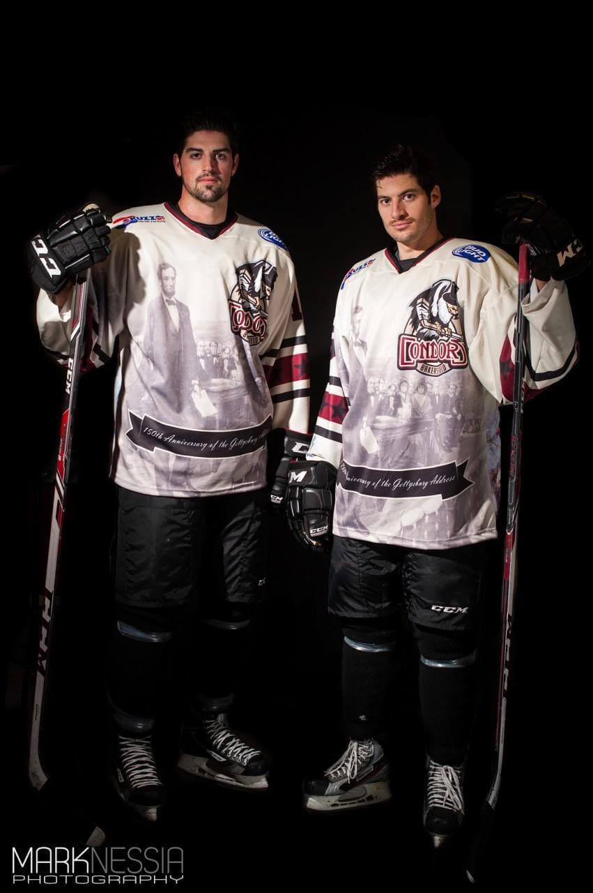 Players model the jersey. (Mark Nessia Photography)