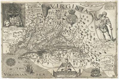 Augustine Herman's 1670 map of Virginia and Maryland. (Library Of Congress)