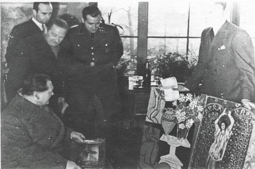 Nazi Party leader Hermann Goerring takes in a collection of Henri Matisse prints removed by the German army during a hunt for 'degenerate art.' (CREDIT)