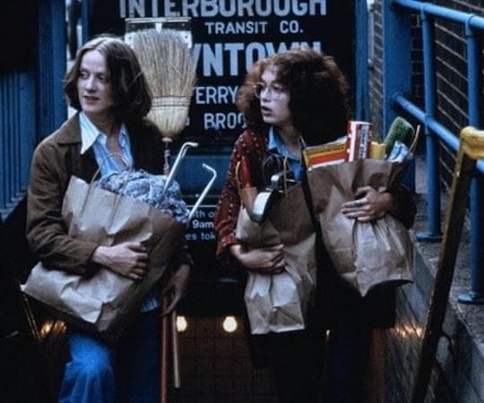 A best friendship between Anne (Anita Skinner, left) and Susan (Melanie Mayron, right) hits the rocks when one moves out and gets married in Claudia Weill's &quot;Girlfriends.&quot; Close up: In &quot;Girlfriends&quot; Melanie Mayron plays a photographer trying to make it in New York in the late 1970s. 
