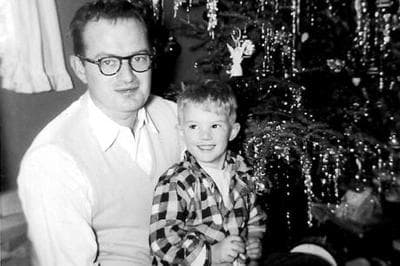 The author, pictured with his father, in Baltimore, 1954. (Courtesy) 