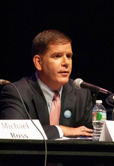 Marty Walsh speaks at the Create the Vote forum at Boston's Paramount Theatre on Sept. 9. (Kat Waterman/MassCreative)