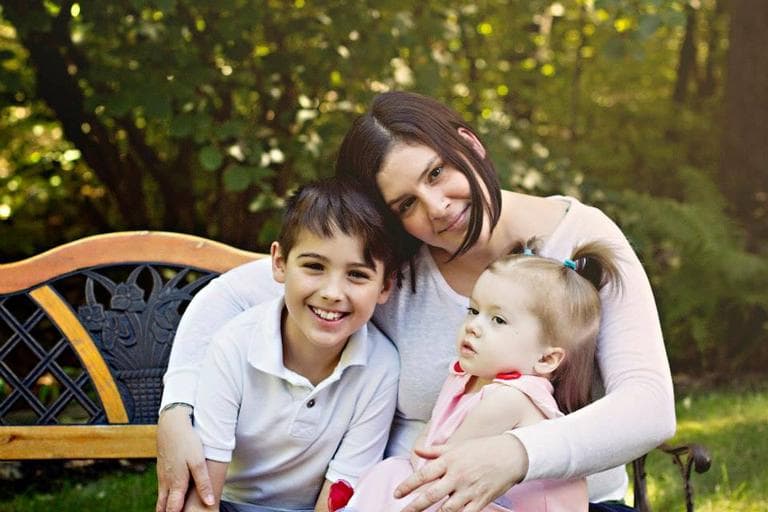 Kate and her children Jake and Brook, who has the fatal genetic disorder Tay-Sachs disease. (Mary White Photography)