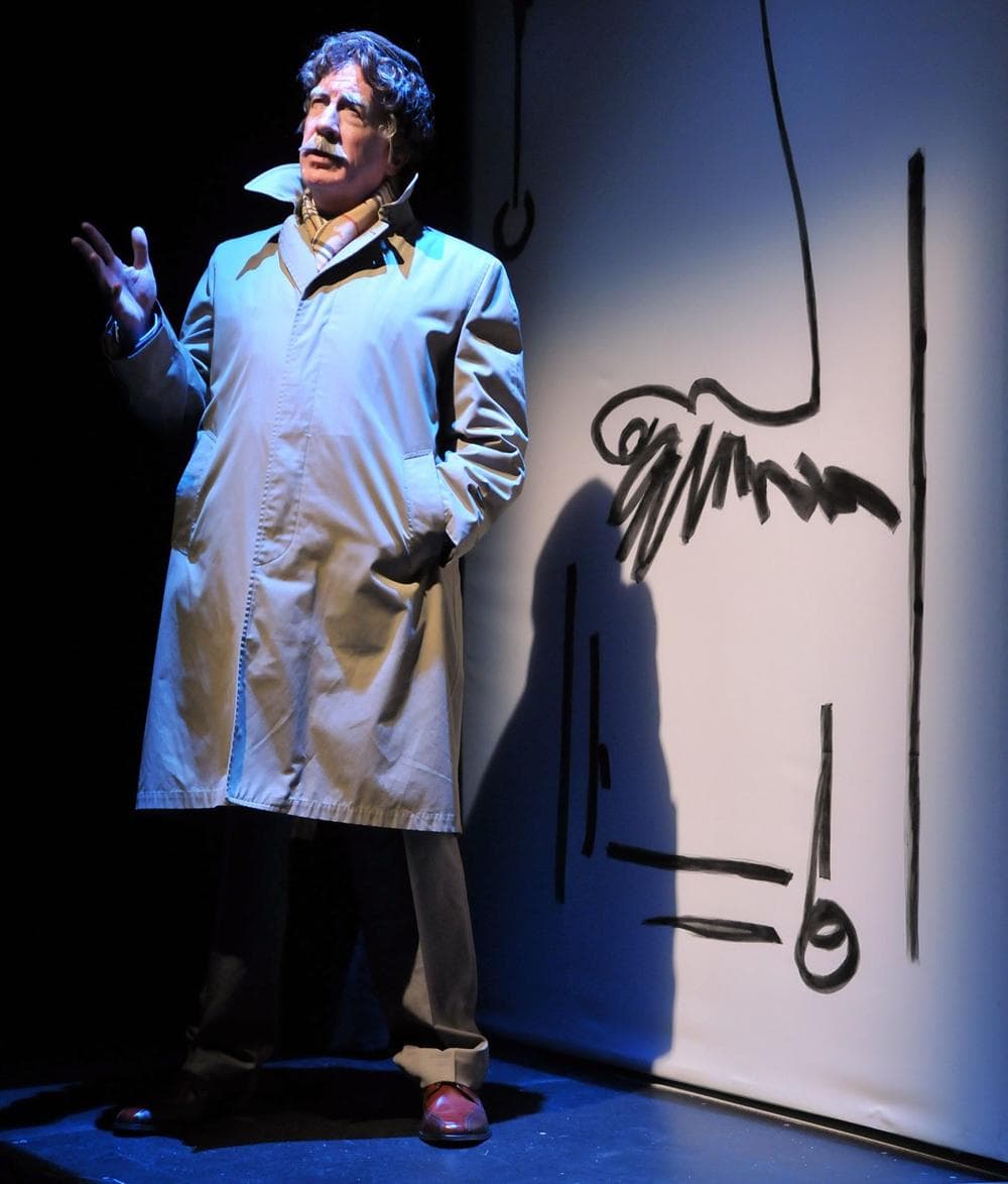 Richard Snee portraying Kurt Vonnegut in a scene from the SpeakEasy Stage Company World Premiere production of &quot;Kurt Vonnegut's Make Up Your Mind&quot; (Credit: Craig Bailey/Perspective Photo)