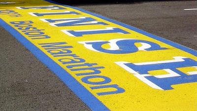 The finish line of the 2013 Boston Marathon, before the race began. (Facebook)