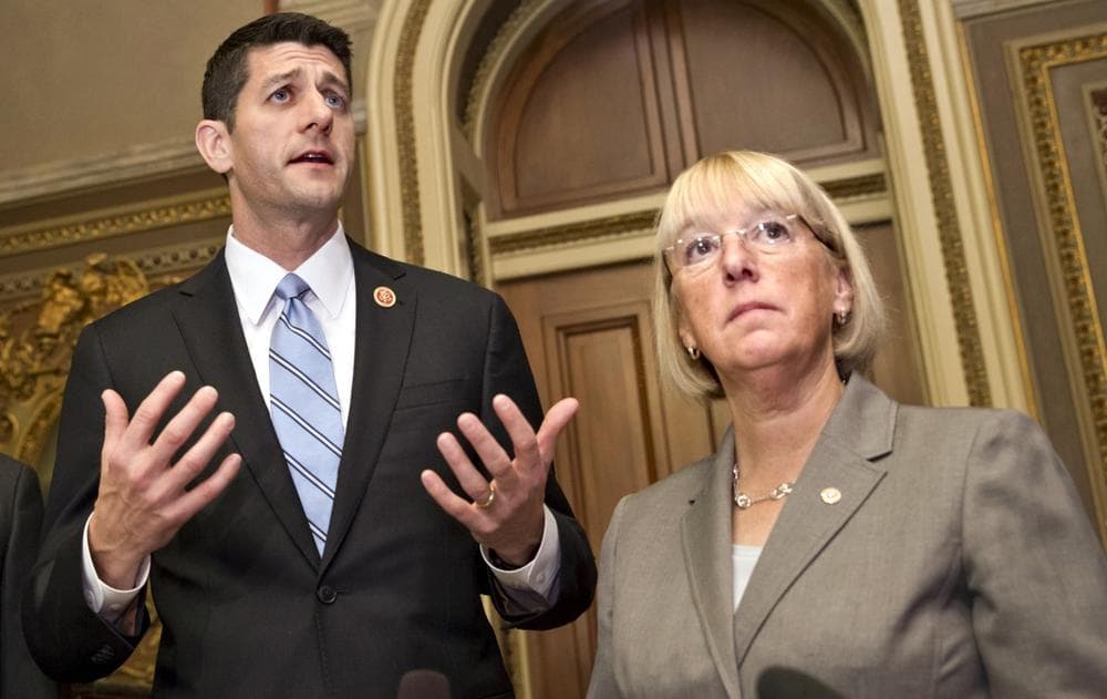 House Budget Committee Chairman Rep. Paul Ryan, R-Wis., left, and Senate Budget Committee Chair Patty Murray, D-Wash., on Capitol Hill in Washington.(AP Photo/ Scott Applewhite, File)
