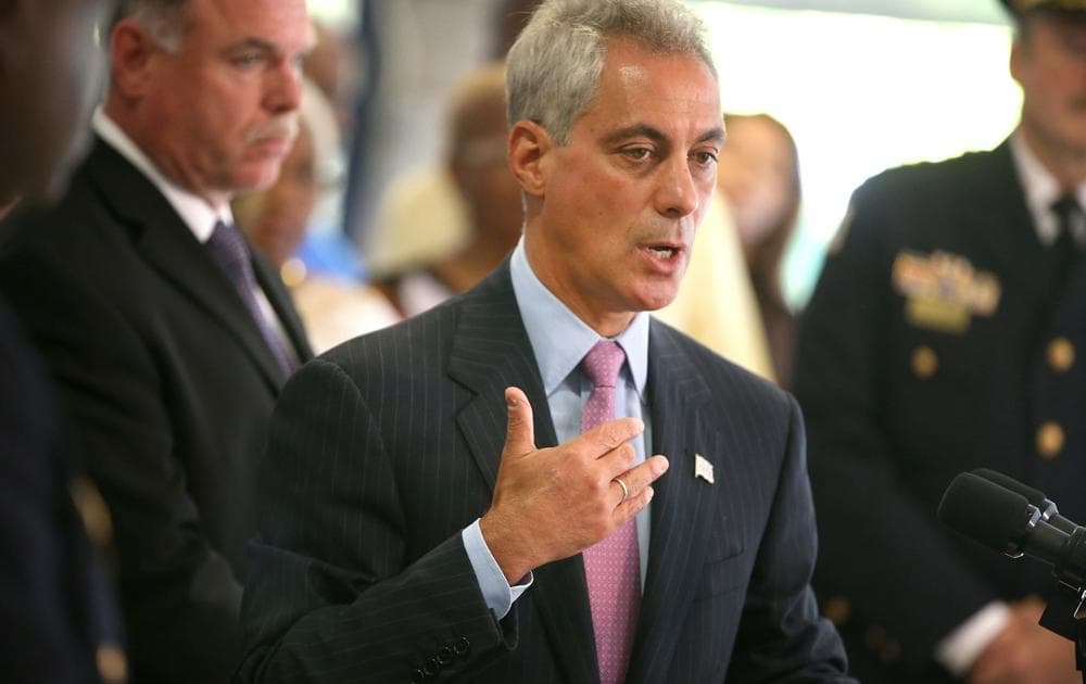 Chicago Mayor Rahm Emanuel speaks at a press conference concerning crime fighting in the city on September 10, 2013 in Chicago, Illinois.  (Scott Olson/Getty Images)