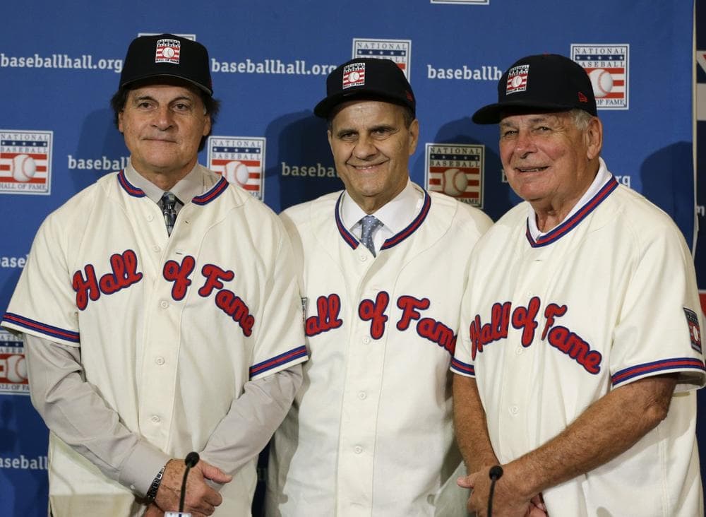 Tony La Russa (left), Joe Torre (middle), and Bobby Cox (right) have combined for 10 Manager of the Year awards and nine World Series titles. (John Raoux/AP)