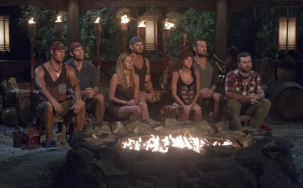 The latest cast of &quot;Survivor&quot; anticipates someone being voted off the show. (CBS)