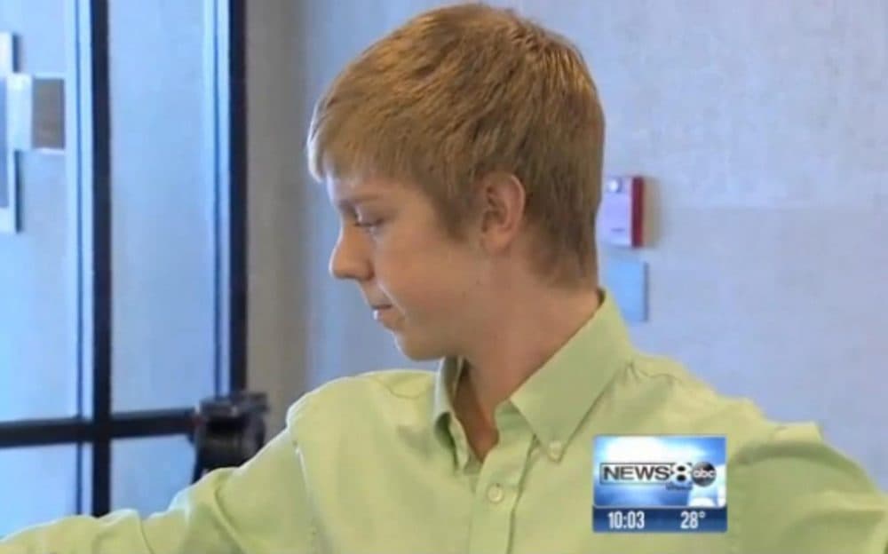 Ethan Couch, 16, was sentenced to 10 years probation after admitting to driving drunk in a crash that killed four people and injured several others. (Screenshot from WFAA-TV video)