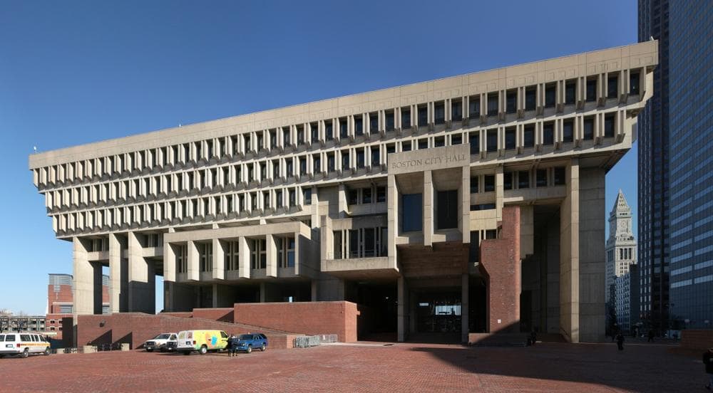 Boston City Hall. It was built 1968 and is an example of Brutalist style.