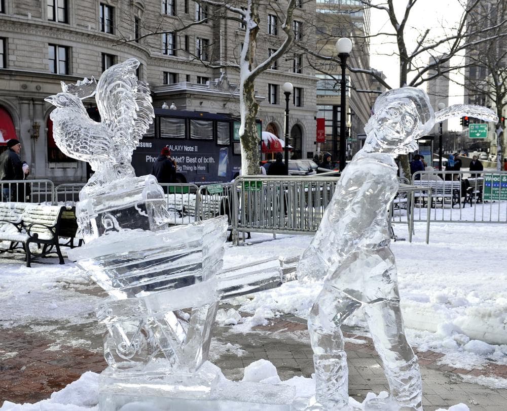 Ice sculpture at First Night (Courtesy)