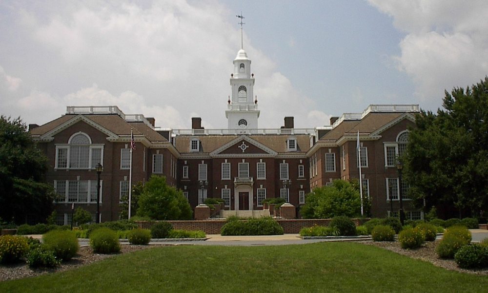 The Delaware Legislative Hall. Delaware is one of many states that is implementing new laws today, including a law that bans the possession and sale of shark fins. (Wikimedia Commons)