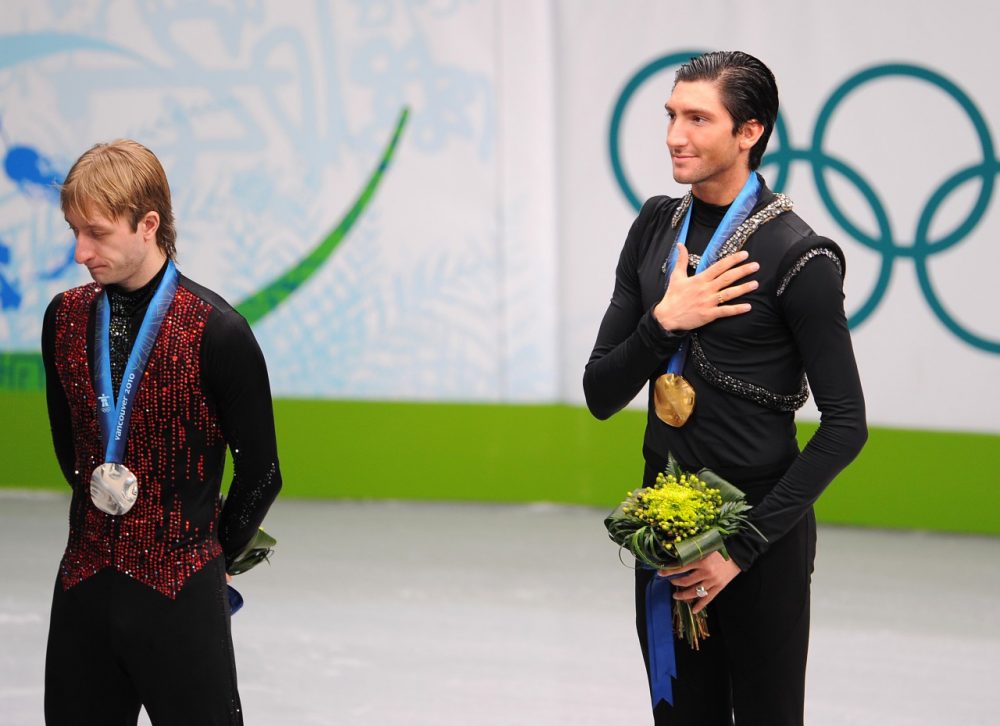 In 2010, American Evan Lysacek edged Russia's Evgeni Plushenko for gold despite not attempting a quadruple jump--something that's unlikely to happen again in 2014. (Vincenzo Pinto/AFP/Getty Images)