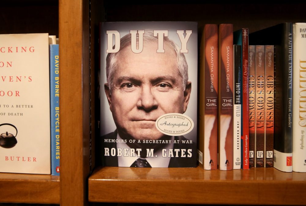 The newly released book authored by former Defense Secretary Robert Gates titled 'Duty' is seen for sale at the Books and Books store on January 14, 2014 in Coral Gables, Florida. (Joe Raedle/Getty Images)