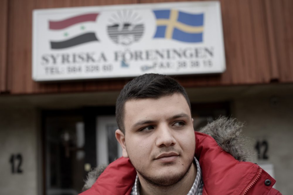 Hanna Shammo, 23, from Syria is pictured outside the Syrian Association on November 19, 2013 in Vaellingby, near Stockholm. (Jonathan Nackstrand/AFP/Getty Images)
