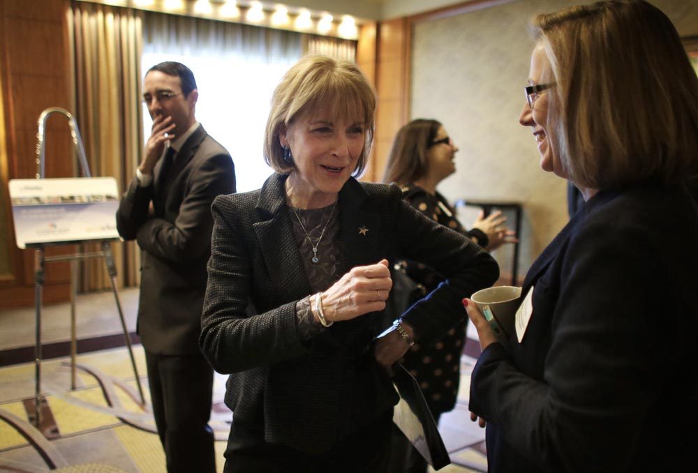 Democratic gubernatorial candidate Martha Coakley at a Greater Boston Chamber of Commerce event in January. (Steven Senne/AP)
