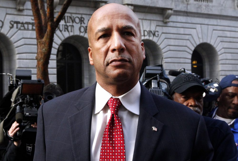 A jury has found former New Orleans mayor Ray Nagin guilty on 20 of 21 counts. He is pictured here on Jan. 27, 2014 arriving at the Hale Boggs Federal Building in New Orleans. (Jonathan Bachman/AP)