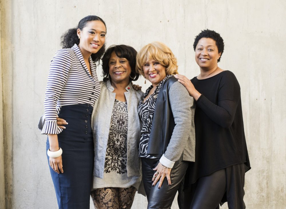 From left to right, singers Judith Hill, Merry Clayton, Darlene Love and Lisa Fischer pose for a portrait at the Rose Bowl. (Dan Steinberg/Invision/AP)
