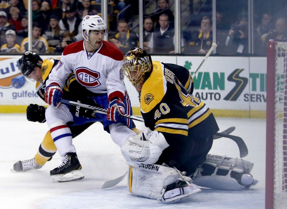 Canadiens Bruins Hockey
Montreal Canadiens left wing Max Pacioretty (67) puts the puck into the net past Boston Bruins goalie Tuukka Rask (40).(AP/Mary Schwalm)