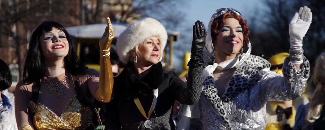 Actress Helen Mirren was honored as woman of the year by Harvard University's Hasty Pudding Theatricals in Cambridge Thursday. (AP)